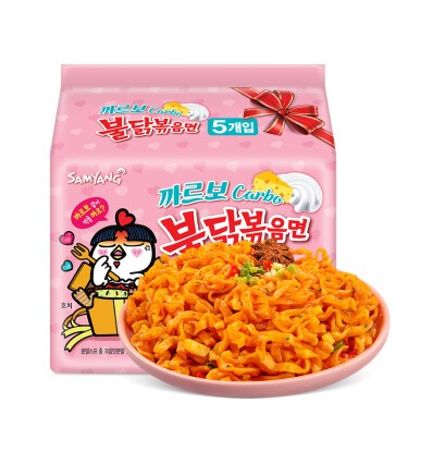 韩国SAMYANG三养 奶油芝士火鸡面 粉色限定新口味 5包入 650G