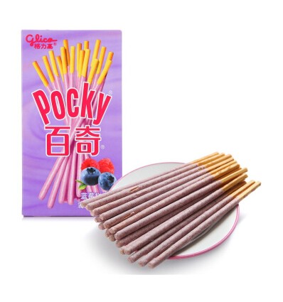 格力高Pocky 经典百奇 蓝莓树莓味 55g