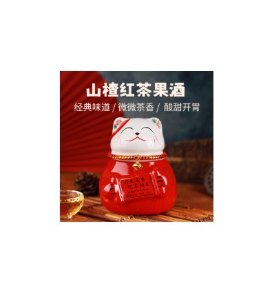 招财猫果酒微醺山楂红茶风味500ml